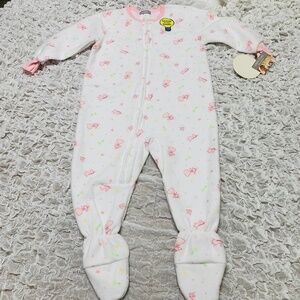 Carters White PJ glow in the dark Fleece Zip-Up Sleep & Play pajamas size 2T